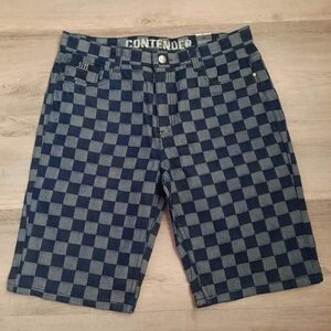 Denim Checkered Men's Shorts